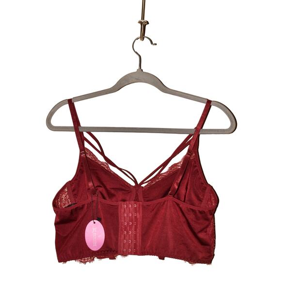 AVIDLOVE NEW $45 Plus‎ Size Lace Camisole Top Adjustable Burgundy 2XL - Picture 2 of 3